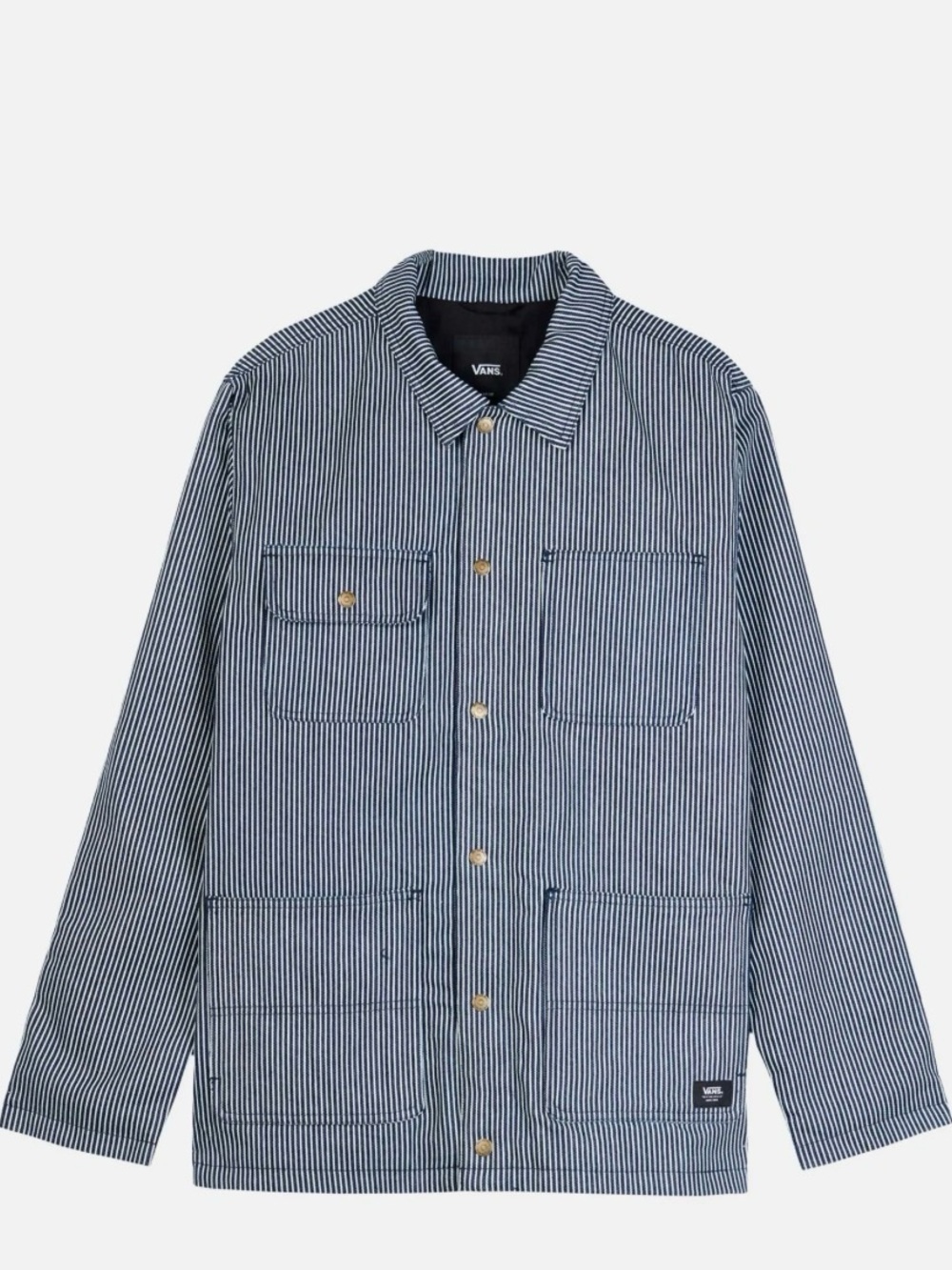 Vans Blue and White Striped Work Shirt Jacket
